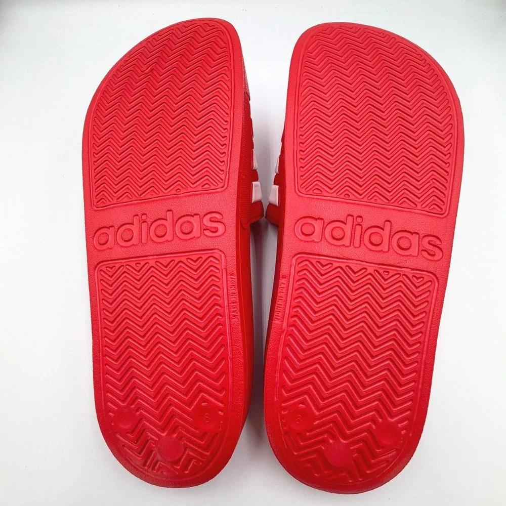 adidas Adilette Shower Slides Mens 8 Womens 9 Red GZ5923 Cloudfoam Sandals *NEW*